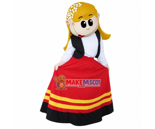 Happy Dancing the Prairie Girl Mascot Costume
