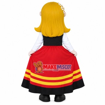 Happy Dancing the Prairie Girl Mascot Costume Happy Dancing the Prairie Girl Mascot Costume