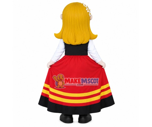 Happy Dancing the Prairie Girl Mascot Costume Happy Dancing the Prairie Girl Mascot Costume