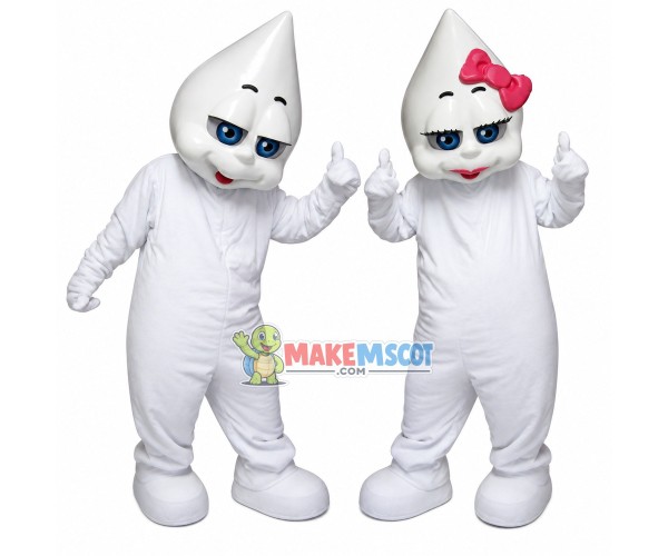 White Pointed Head Hard Doll Mascot Costume