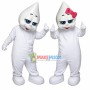 White Pointed Head Hard Doll Mascot Costume