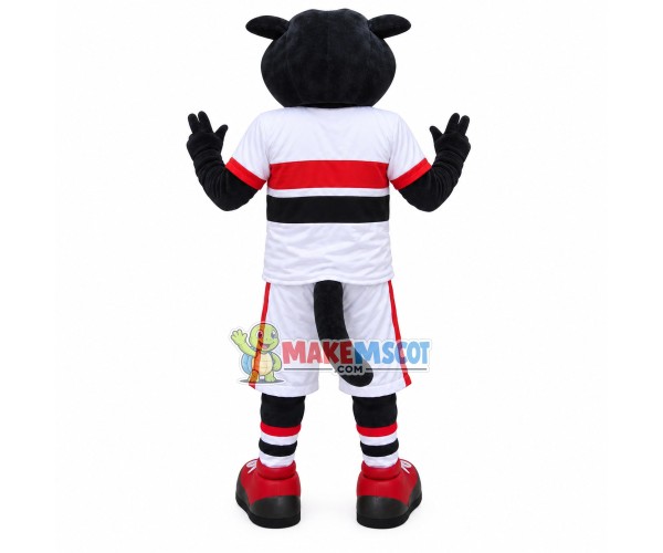 Sponsored Rugby Player Panther Mascot Costume Sponsored Rugby Player Panther Mascot Costume