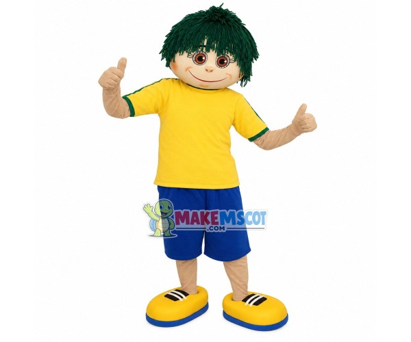 Play Boy With Messy Haircut Mascot Costume Play Boy With Messy Haircut Mascot Costume