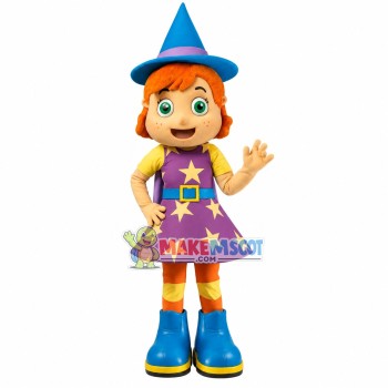 Wizard Girl Mascot Costume for Halloween Party Wizard Girl Mascot Costume for Halloween Party