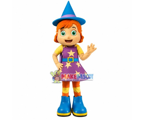 Wizard Girl Mascot Costume for Halloween Party Wizard Girl Mascot Costume for Halloween Party