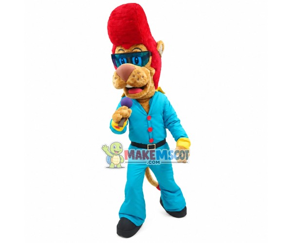 Singing Red-haired Rock Lion Mascot Costume Singing Red-haired Rock Lion Mascot Costume