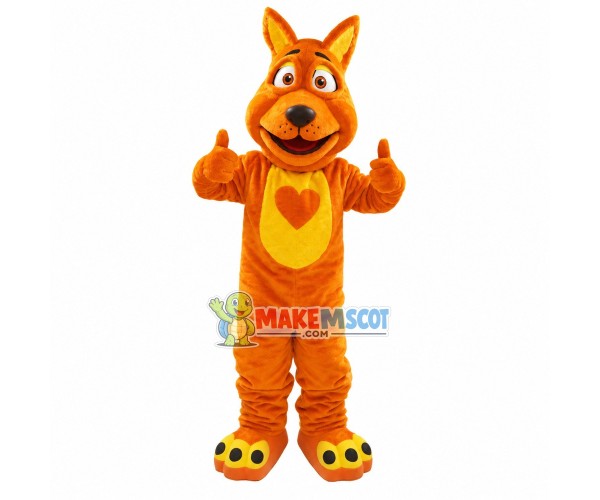 Adult Soft Brown Love Dog Mascot Costume Adult Soft Brown Love Dog Mascot Costume