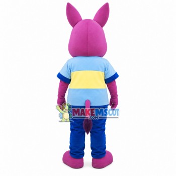 Calm Rose Pink Standing Horse Mascot Costume Calm Rose Pink Standing Horse Mascot Costume