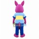 Calm Rose Pink Standing Horse Mascot Costume Calm Rose Pink Standing Horse Mascot Costume
