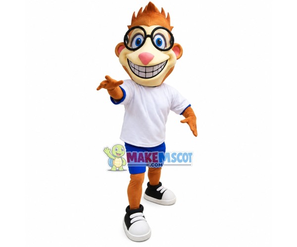 Spectacled Barring Teeth Monkey Mascot Costume Spectacled Barring Teeth Monkey Mascot Costume