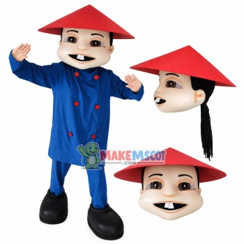Ancient China Bucktooth Yamen Staff Mascot Costume Ancient China Bucktooth Yamen Staff Mascot Costume