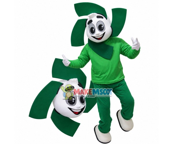 Whole Green The Propeller Doll Mascot Costume Whole Green The Propeller Doll Mascot Costume