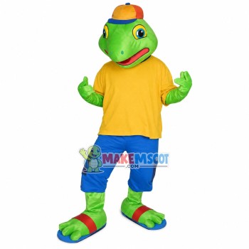 Exercise Frog In Sportswear Mascot Costume