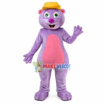 Violet Squirrel On Display Mascot Costume Violet Squirrel On Display Mascot Costume