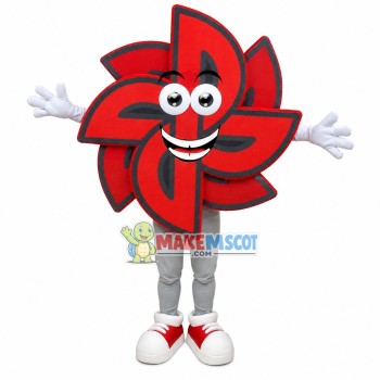 Red Double Layered Windmill Mascot Costume