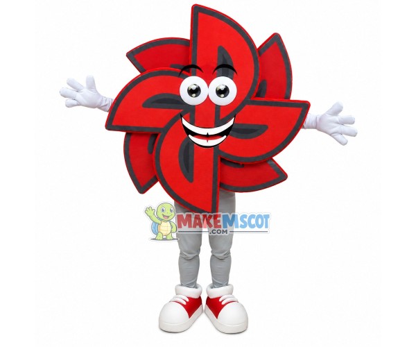 Red Double Layered Windmill Mascot Costume Red Double Layered Windmill Mascot Costume
