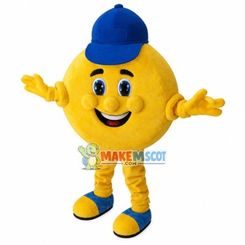 Yellow Plush Round Pie Shaped Doll Mascot Costume Yellow Plush Round Pie Shaped Doll Mascot Costume