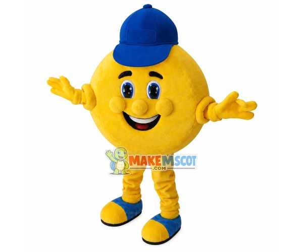 Yellow Plush Round Pie Shaped Doll Mascot Costume Yellow Plush Round Pie Shaped Doll Mascot Costume