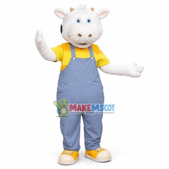 Cute Plush Calf With Small Horns Mascot Costume