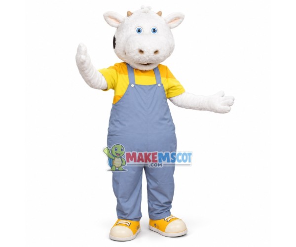 Cute Plush Calf With Small Horns Mascot Costume Cute Plush Calf With Small Horns Mascot Costume