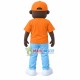 Black Boy With Information Sign Mascot Costume Black Boy With Information Sign Mascot Costume