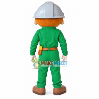 Agricultural Machinery Operator Holding Wrench Mascot Costume Agricultural Machinery Operator Holding Wrench Mascot Costume