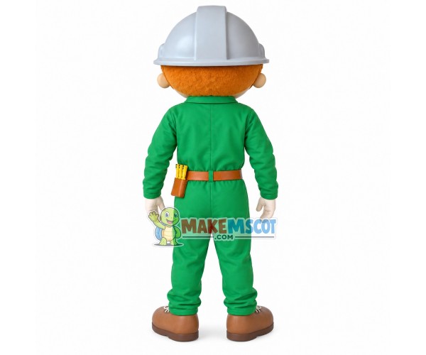 Agricultural Machinery Operator Holding Wrench Mascot Costume Agricultural Machinery Operator Holding Wrench Mascot Costume