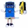 Blue Crane With Telescopic Rod Mascot Costume