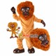 Mischievous Brown Furry Lion Mascot Costume