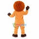Mischievous Brown Furry Lion Mascot Costume