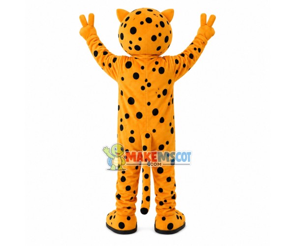 Exciting Yellow Leopard Adult Mascot Costume Exciting Yellow Leopard Adult Mascot Costume