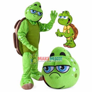 Slowly Standing Green Turtle Mascot Costume