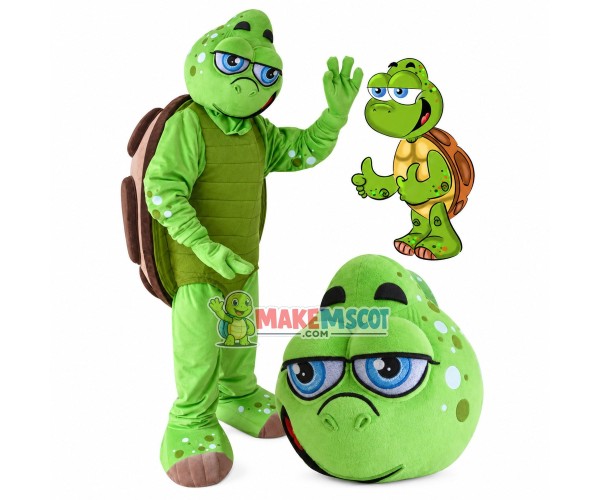 Slowly Standing Green Turtle Mascot Costume Slowly Standing Green Turtle Mascot Costume