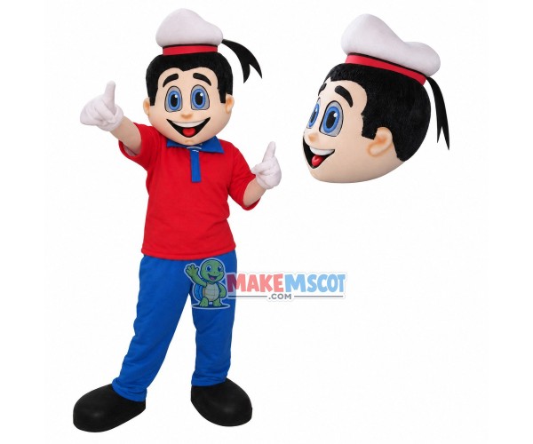 Optimistic Crew In Uniform Mascot Costume Optimistic Crew In Uniform Mascot Costume