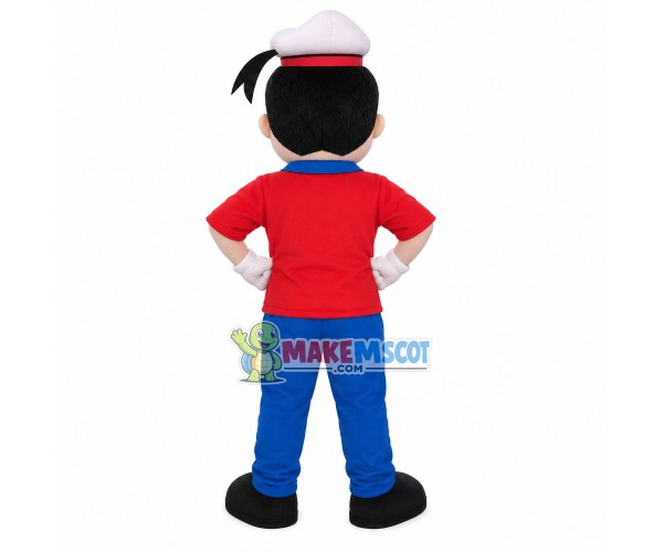 Optimistic Crew In Uniform Mascot Costume Optimistic Crew In Uniform Mascot Costume