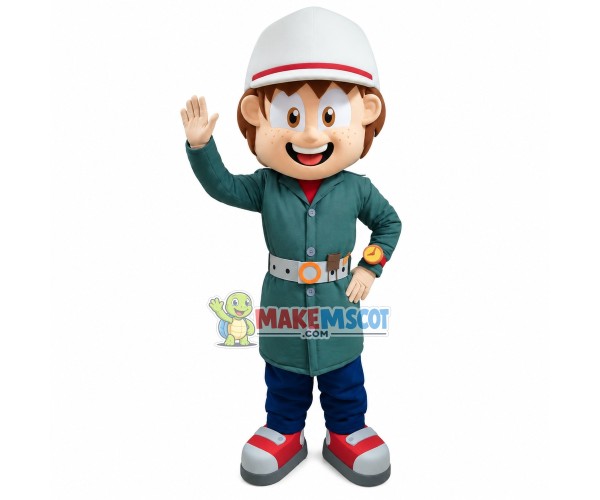 Female Rescue Worker In Military Coat Mascot Costume Female Rescue Worker In Military Coat Mascot Costume