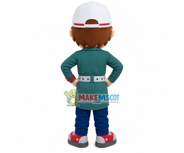 Female Rescue Worker In Military Coat Mascot Costume Female Rescue Worker In Military Coat Mascot Costume