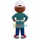 Female Rescue Worker In Military Coat Mascot Costume Female Rescue Worker In Military Coat Mascot Costume