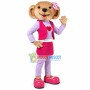Miss Bear In Pink Professional Suit Mascot Costume