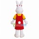 Motivational Bunny In Overalls Mascot Costume Motivational Bunny In Overalls Mascot Costume