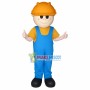 Site Worker Wearing Safety Helmet Mascot Costume