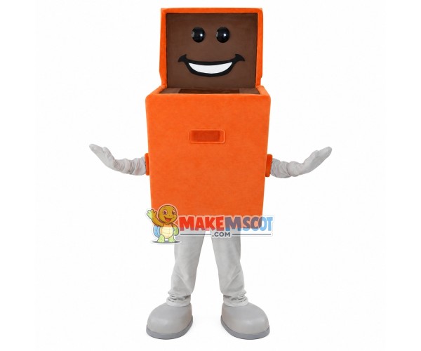 Recyclable Orange Trash Can Mascot Costume