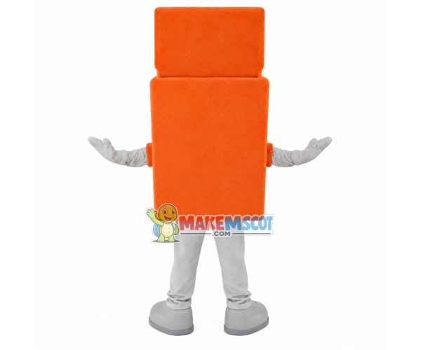 Recyclable Orange Trash Can Mascot Costume Recyclable Orange Trash Can Mascot Costume