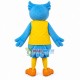Blue Owl Wearing Work Vest Mascot Costume Blue Owl Wearing Work Vest Mascot Costume