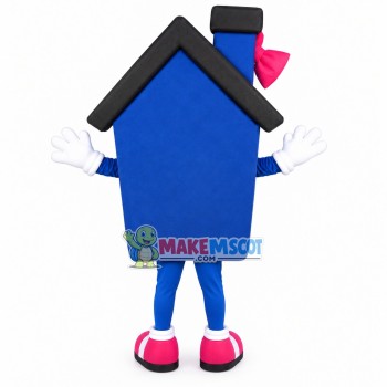 Blue House Mascot Costume for Architectural Project