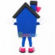 Blue House Mascot Costume for Architectural Project Blue House Mascot Costume for Architectural Project