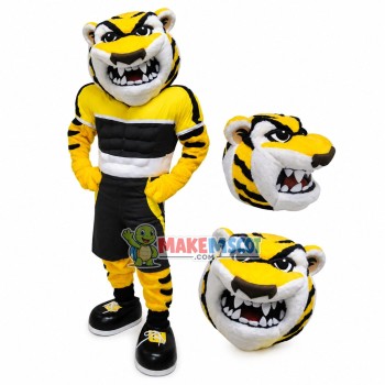 Fighting Muscular Tiger With Fierce Look Mascot Costume Fighting Muscular Tiger With Fierce Look Mascot Costume