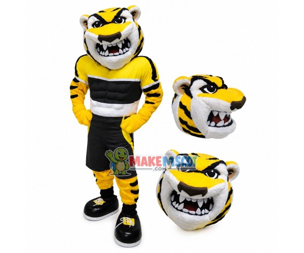 Fighting Muscular Tiger With Fierce Look Mascot Costume Fighting Muscular Tiger With Fierce Look Mascot Costume