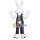 Cheerful Rabbit In Striped Wide-leg Pants Mascot Costume