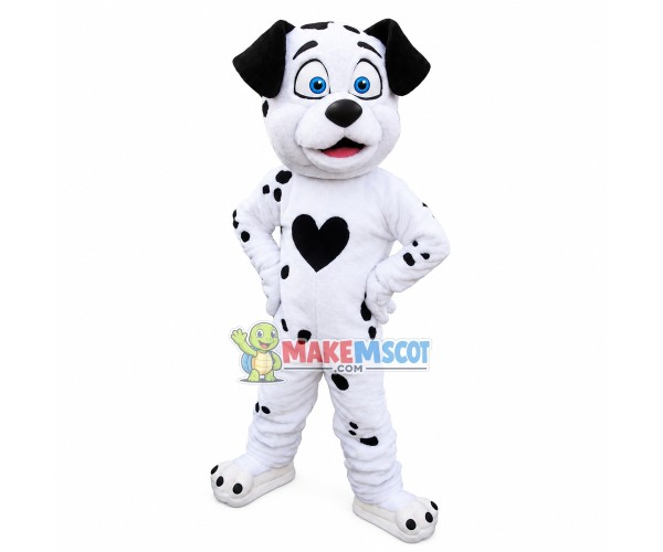 Loving Dalmatian With Drooping Ears Mascot Costume Loving Dalmatian With Drooping Ears Mascot Costume